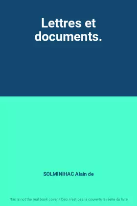 Couverture du produit · Lettres et documents.