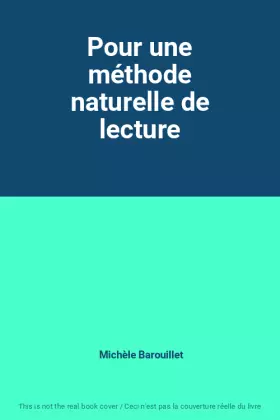 Couverture du produit · Pour une méthode naturelle de lecture