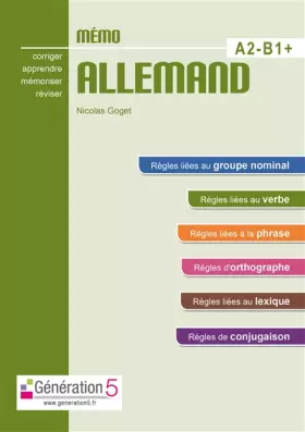 Couverture du produit · Memo Allemand A2-B1+ (Lycee)