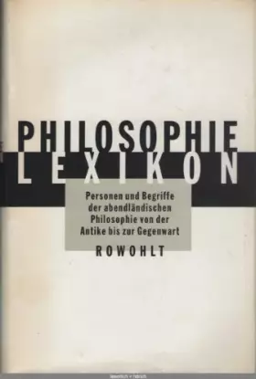 Couverture du produit · Philosophielexikon: Personen und Begriffe der abendländischen Philosophie von der Antike bis zur Gegenwart