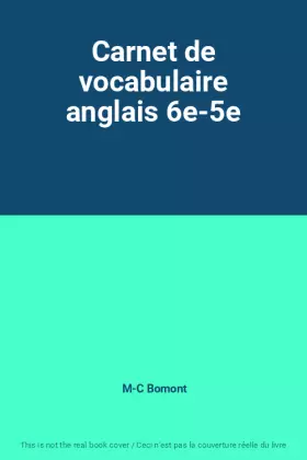 Couverture du produit · Carnet de vocabulaire anglais 6e-5e