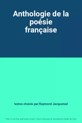 Couverture du produit · Anthologie de la poésie française