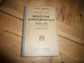 Couverture du produit · Claude Bernard. Introduction à l'étude de la médecine expérimentale. Première partie. Avec une préface et des notes, par Mauric