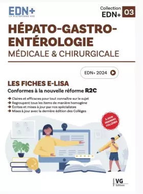 Couverture du produit · Hépato-gastro-entérologie médicale & chirurgicale: Les fiches E-Lisa