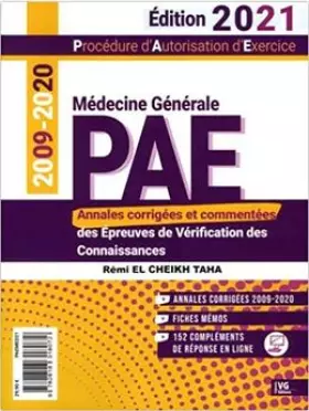 Couverture du produit · PAE médecine générale: Annales corrigées des épreuves de vérification des connaissances 2009-2020