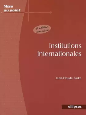 Couverture du produit · Institutions internationales