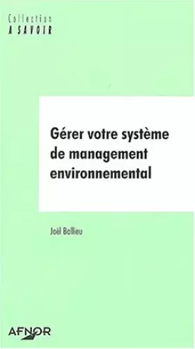 Couverture du produit · Gérer votre système de management environnemental