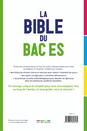 Couverture du produit · La bible du bac ES 2017