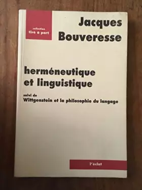 Couverture du produit · Herméneutique et Linguistique