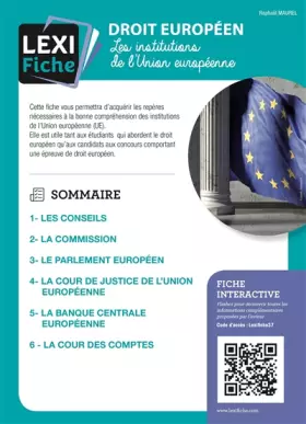 Couverture du produit · Droit européen, Les institutions de l'Union européenne