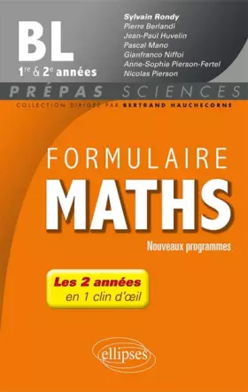 Couverture du produit · Formulaire Maths BL 1re et 2e années
