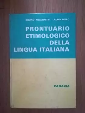 Couverture du produit · Prontuario etimologico della lingua italiana