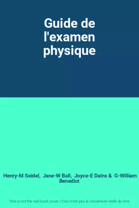 Couverture du produit · Guide de l'examen physique