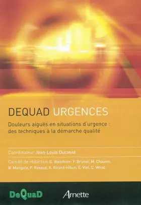 Couverture du produit · Douleurs aiguës en situations d'urgence : des techniques à la démarche qualité
