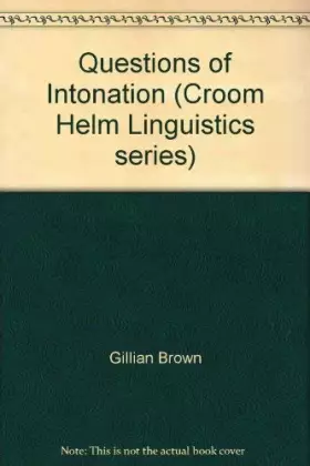 Couverture du produit · Questions of Intonation
