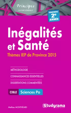 Couverture du produit · Les inégalités et la santé : thèmes IEP de province, 2015