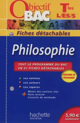Couverture du produit · Objectif Bac - Fiches détachables - Philosophie Terminales L, ES, S