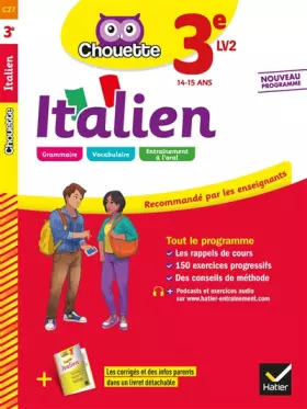 Couverture du produit · Italien 3e - LV2 (niveau A2): cahier d'entraînement et de révision