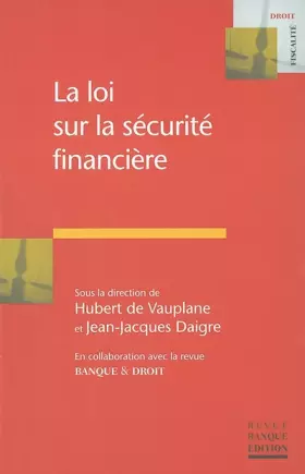 Couverture du produit · La loi sur la sécurité financière