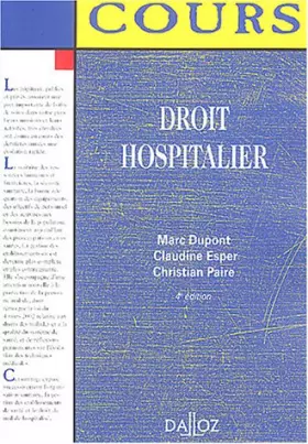 Couverture du produit · Droit hospitalier : Cours