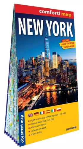 Couverture du produit · New York 1/75.000, 1/15.000 (carte grand format laminée - plan de ville)