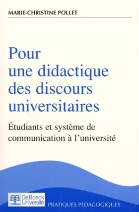 Couverture du produit · Pour une didactique des disc. universit. étudiants et syst. de communic. a univer.