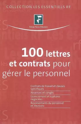 Couverture du produit · 100 lettres et contrats pour gérer le personnel