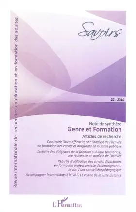 Couverture du produit · Savoirs, N° 22, 2010 : Genre et formation