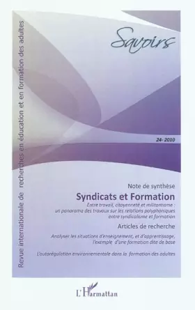 Couverture du produit · Syndicats et formation