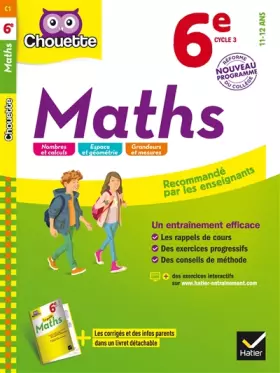 Couverture du produit · Maths 6e: cahier d'entraînement et de révision