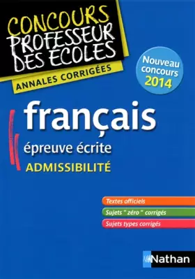 Couverture du produit · FRANCAIS ADMISSIB ANNALES CORR