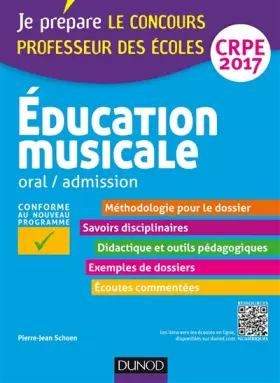 Couverture du produit · Education musicale - Oral / admission - CRPE 2017 (2017)