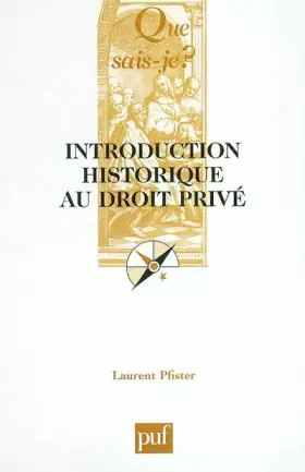 Couverture du produit · Introduction historique au droit privé