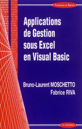 Couverture du produit · Applications de gestion sous Excel en Visual Basic
