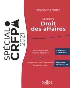 Couverture du produit · Épreuves écrites du CRFPA - Spécialité Droit des affaires - Édition 2021