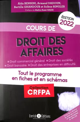 Couverture du produit · Cours de droit des affaires 2022: Tout le programme en fiches et en schémas