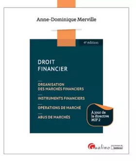 Couverture du produit · DROIT FINANCIER - 4EME EDITION: ORGANISATION DES MARCHES, INSTRUMENTS FINANCIERS, OPERATIONS DE MARCHE