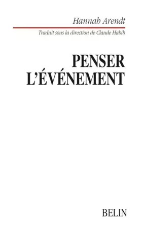 Couverture du produit · Penser l'événement