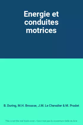 Couverture du produit · Energie et conduites motrices