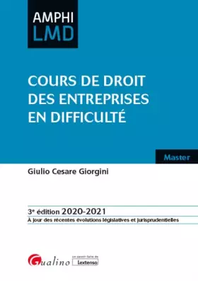 Couverture du produit · Cours de droit des entreprises en difficulté (2020-2021)