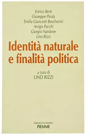 Couverture du produit · Identità naturale e finalità politica