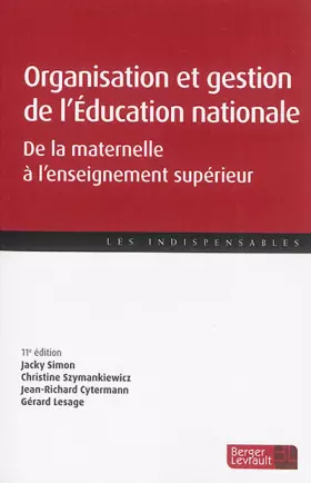 Couverture du produit · ORGANISATION ET GESTION DE L'EDUCATION NATIONALE 11IEME ED