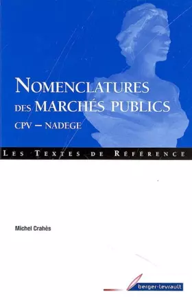 Couverture du produit · Nomenclatures des marchés publics : CPV-NADEGE