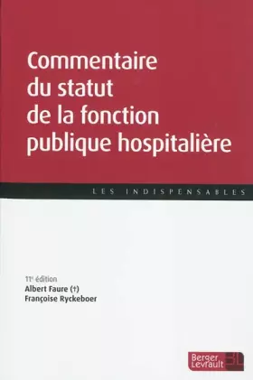 Couverture du produit · Commentaire du statut de la fonction publique hospitalière