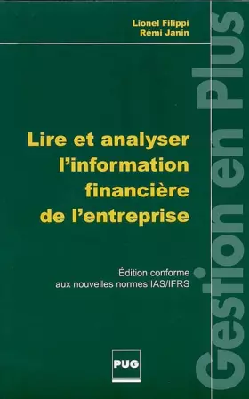 Couverture du produit · Lire et analyser l'information financière de l'entreprise