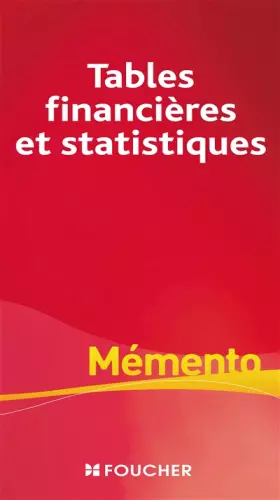 Couverture du produit · Tables financières et statistiques