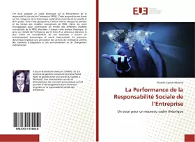 Couverture du produit · La Performance de la Responsabilité Sociale de l’Entreprise: Un essai pour un nouveau cadre théorique (Omn.Univ.Europ.) (French