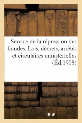 Couverture du produit · Ministère de l'Agriculture. Service de la répression des fraudes
