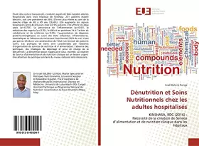 Couverture du produit · Dénutrition et Soins Nutritionnels chez les adultes hospitalisés: KINSHASA, RDC (2016) : Nécessité de la création de Service d’