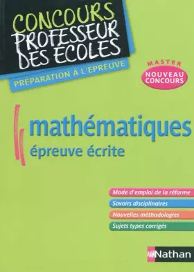 Couverture du produit · Mathématiques épreuve écrite - Préparation au nouveau concours CRPE